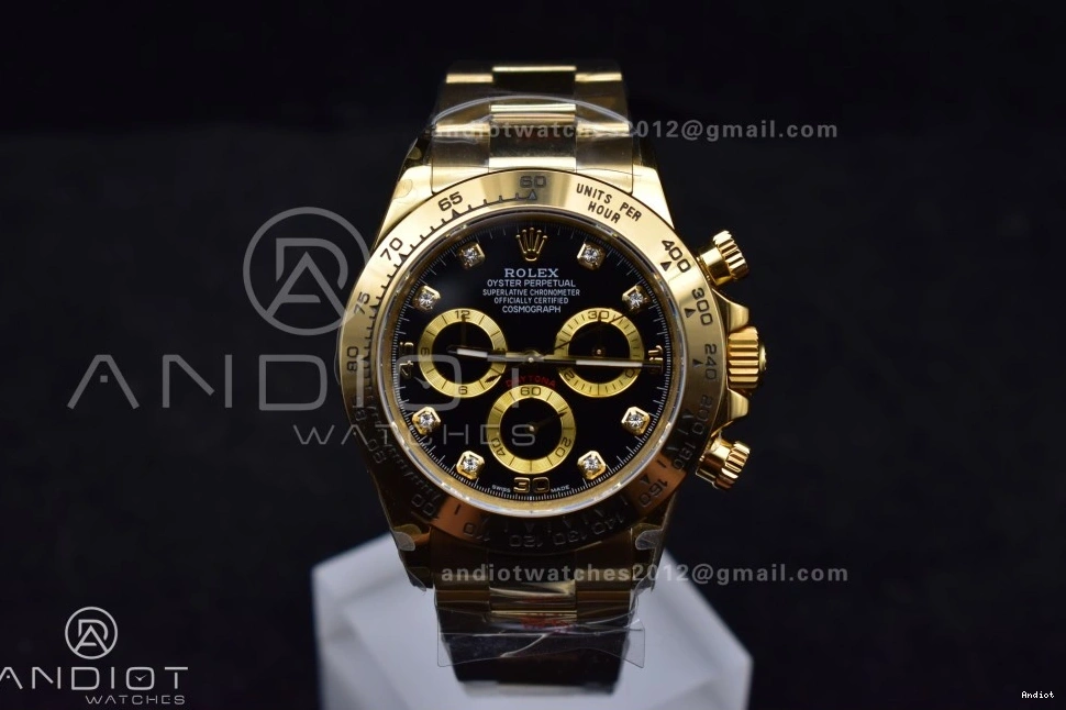 116508 Daytona Edition QF Black on Bracelet 1:1 Best Dial YG SH4130 Diamonds V2 0126